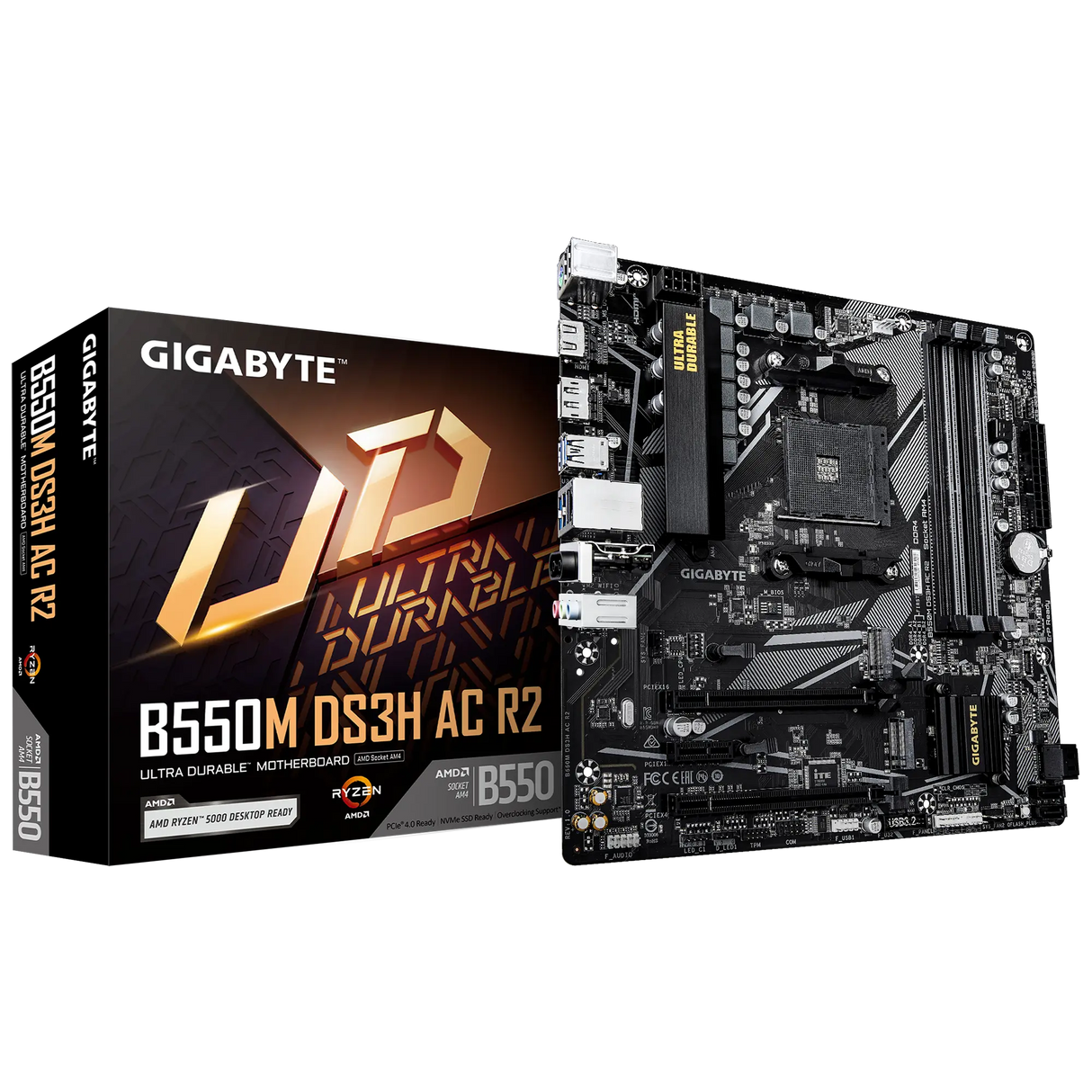 GIGABYTE B550M DS3H AC R2 AM4 mATX Motherboard WiFi 5 PCIe 4.0