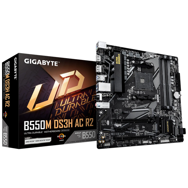 GIGABYTE B550M DS3H AC R2 AM4 mATX Motherboard WiFi 5 PCIe 4.0