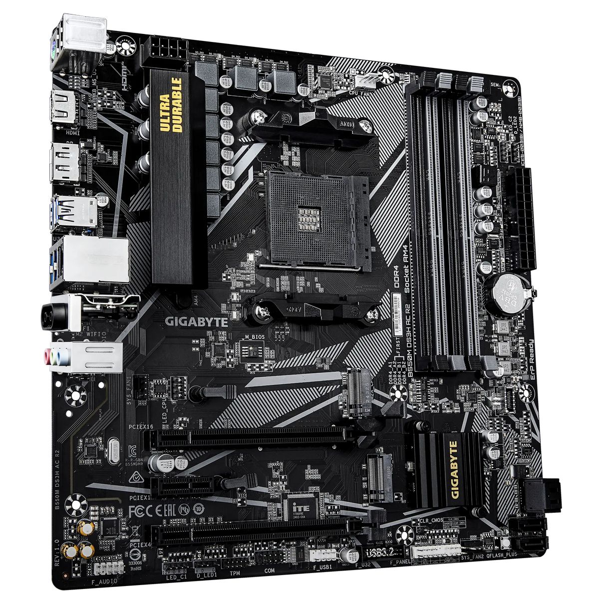 GIGABYTE B550M DS3H AC R2 AM4 mATX Motherboard WiFi 5 PCIe 4.0