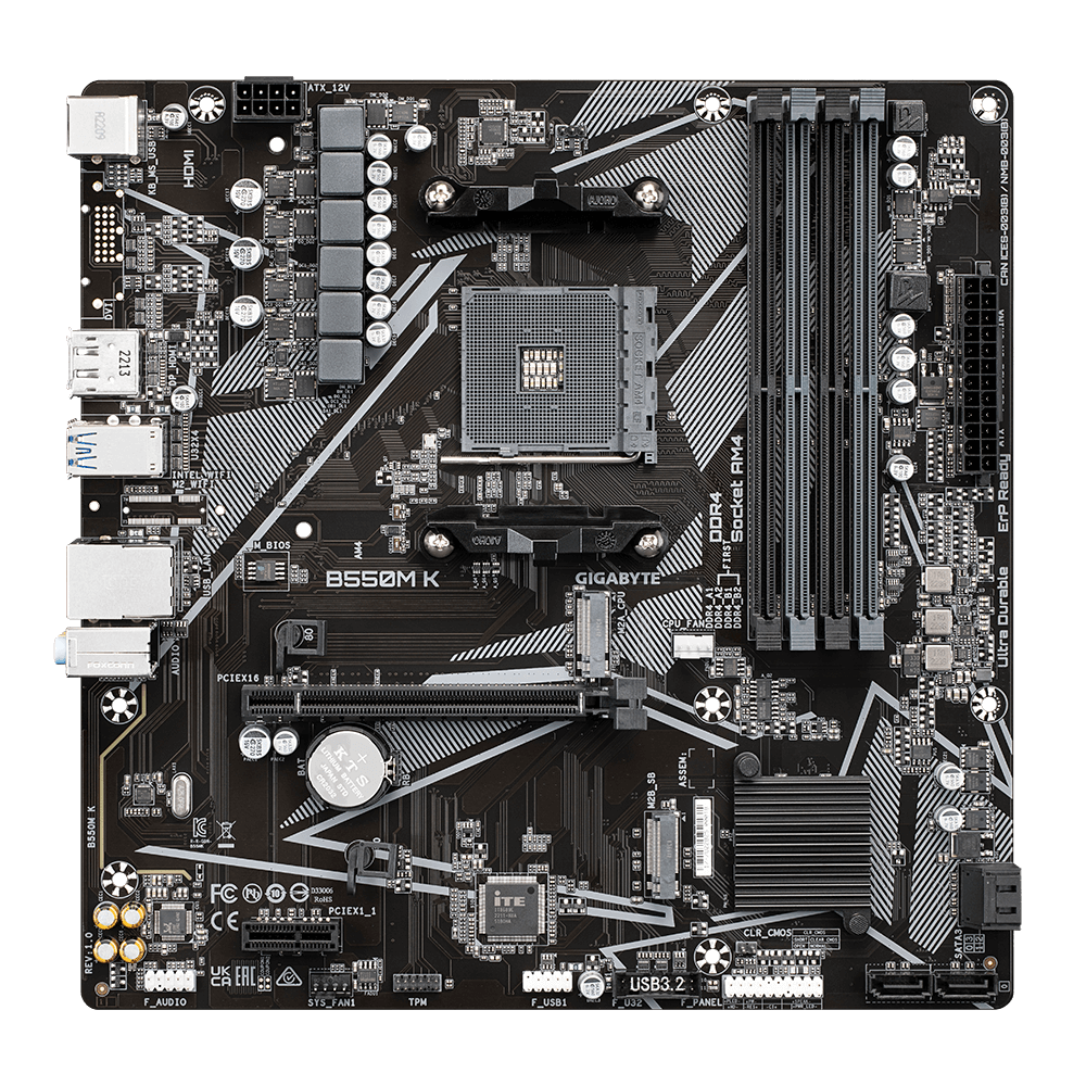 GIGABYTE B550M K: ultra durable AM4 motherboard for high-performance Ryzen builds