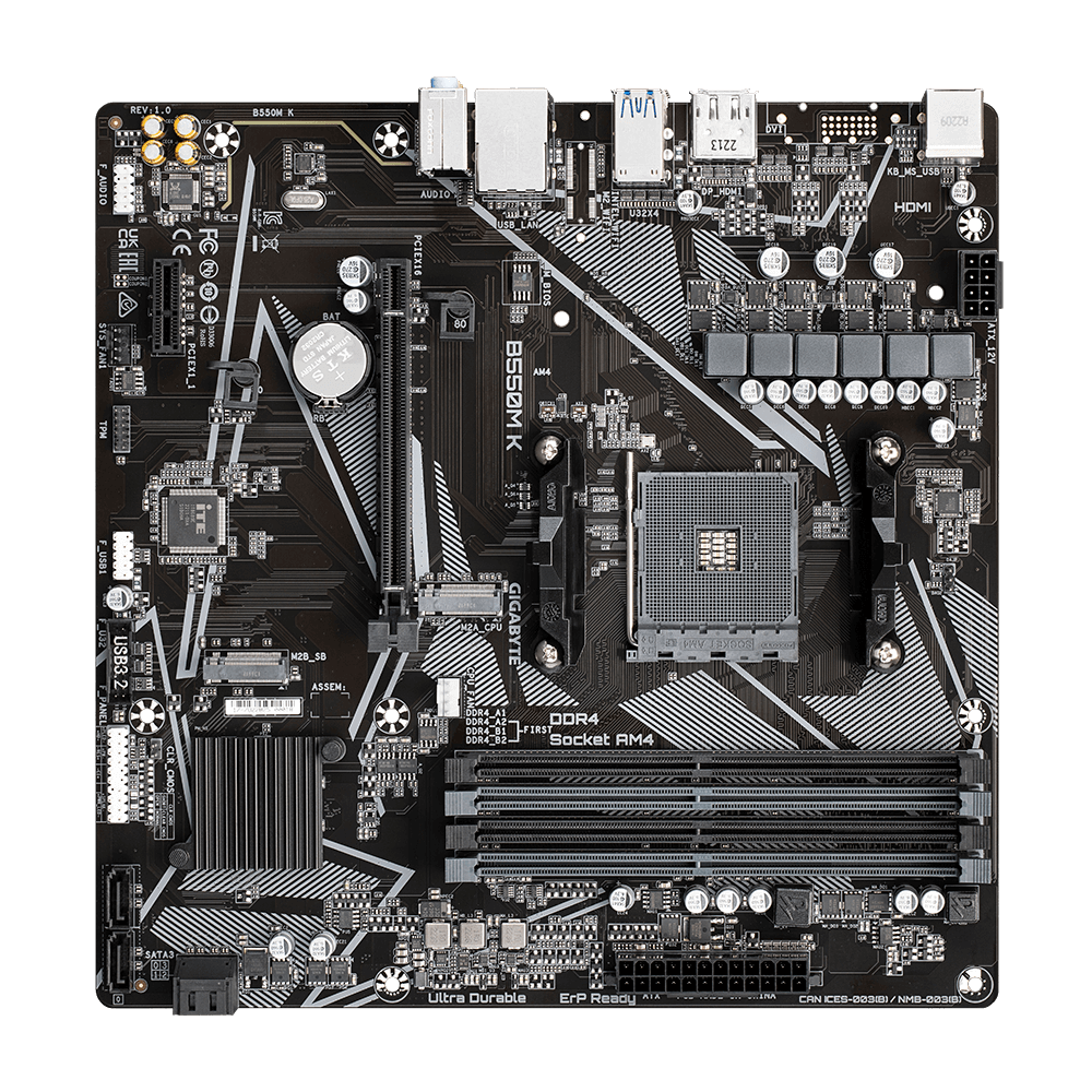 GIGABYTE B550M K: ultra durable AM4 motherboard for high-performance Ryzen builds