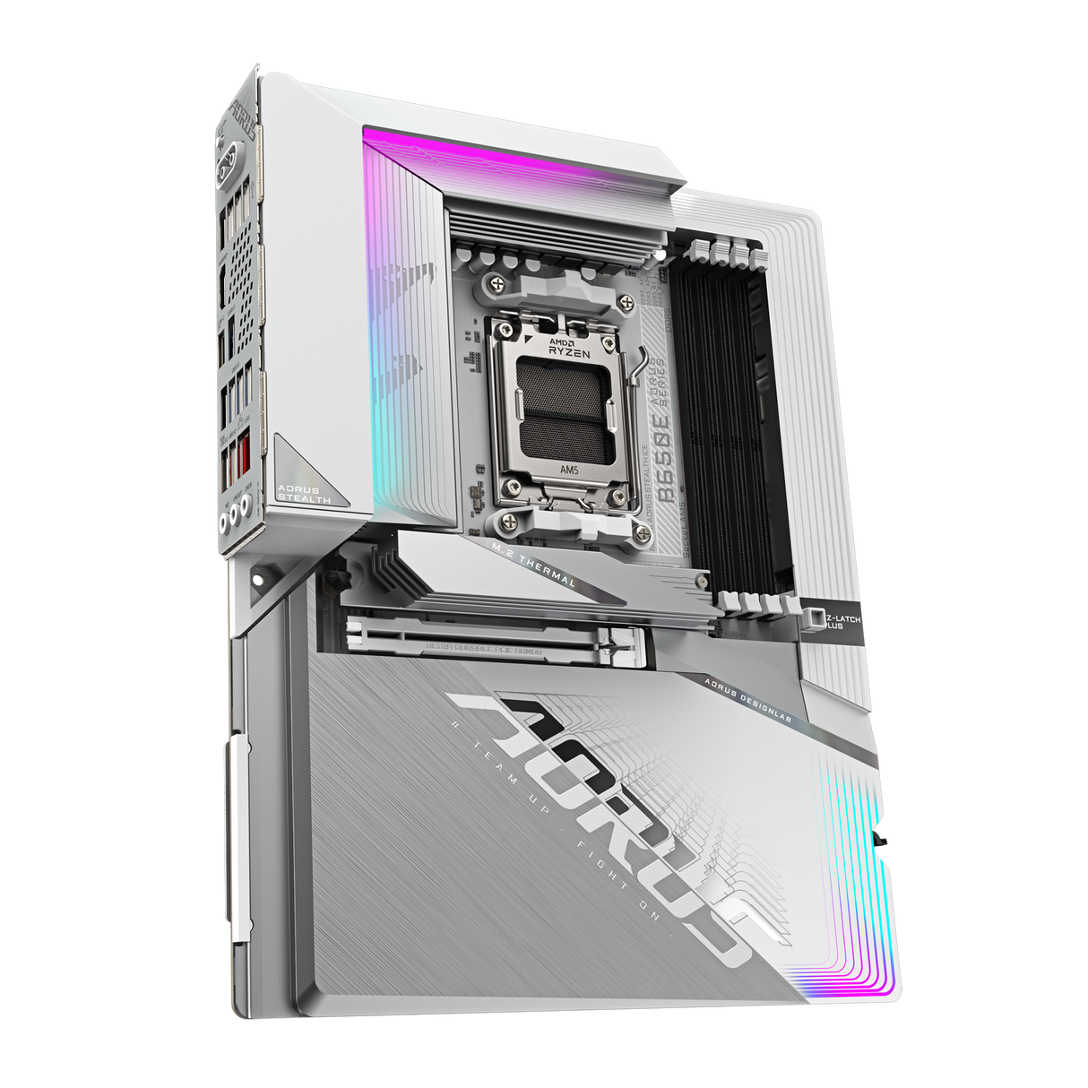 GIGABYTE B650E AORUS STEALTH ICE Motherboard - Supports AMD Ryzen 9000 CPUs- 12+2+2 phases VRM- up to 8000MHz DDR5 (OC)- 1xPCIe 5.0 M2 + 3xPCIe 4.0 M.2- Wi-Fi 7- USB 3.2 Gen 2x2