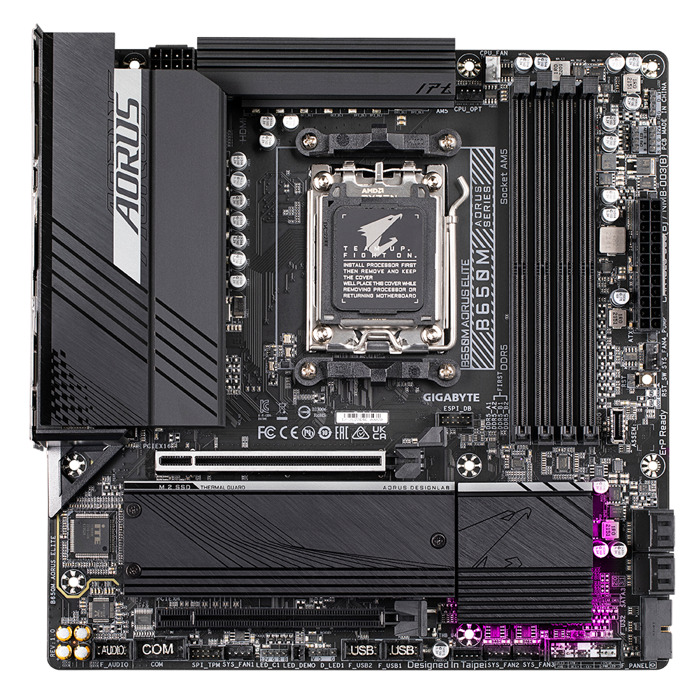 GIGABYTE B650M AORUS Elite DDR5 AM5 mATX EZ-Latch Q-Flash Plus Smart Fan 6 Advanced Thermal Design & M.2 Thermal Guard