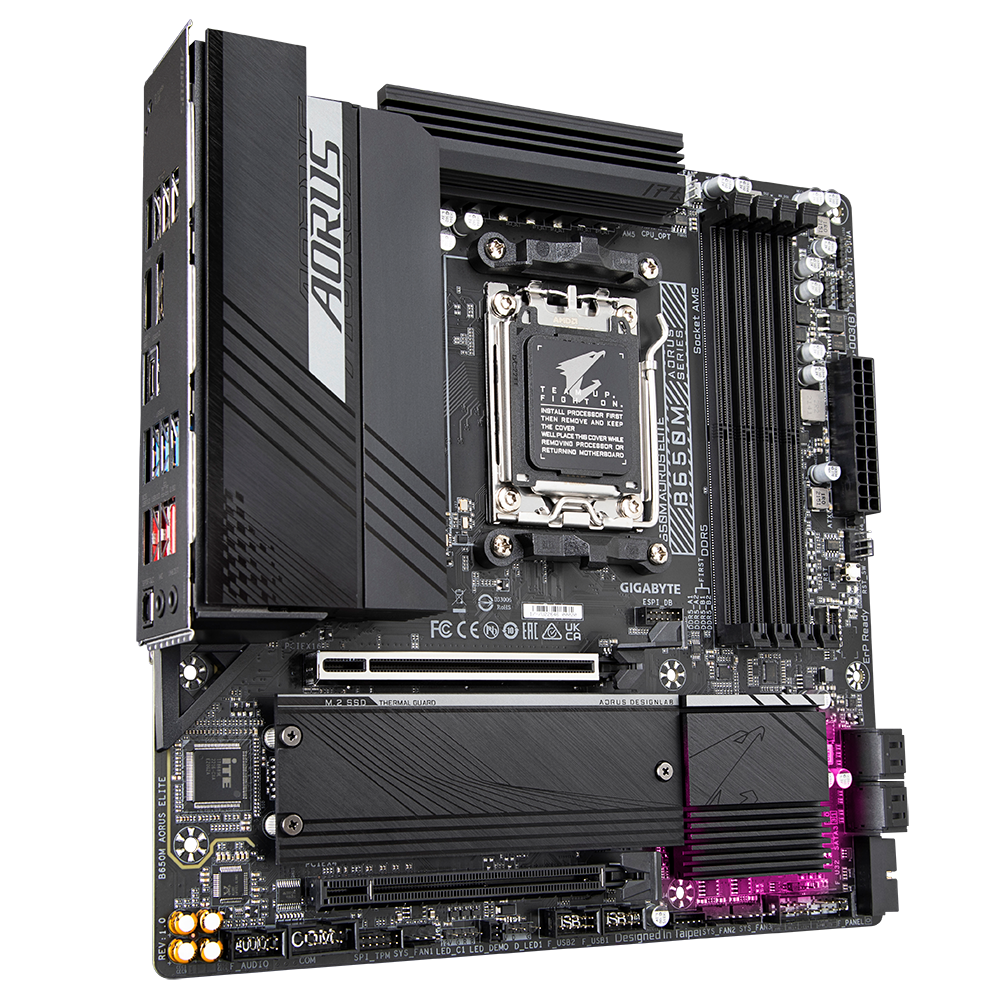 GIGABYTE B650M AORUS Elite DDR5 AM5 mATX EZ-Latch Q-Flash Plus Smart Fan 6 Advanced Thermal Design & M.2 Thermal Guard