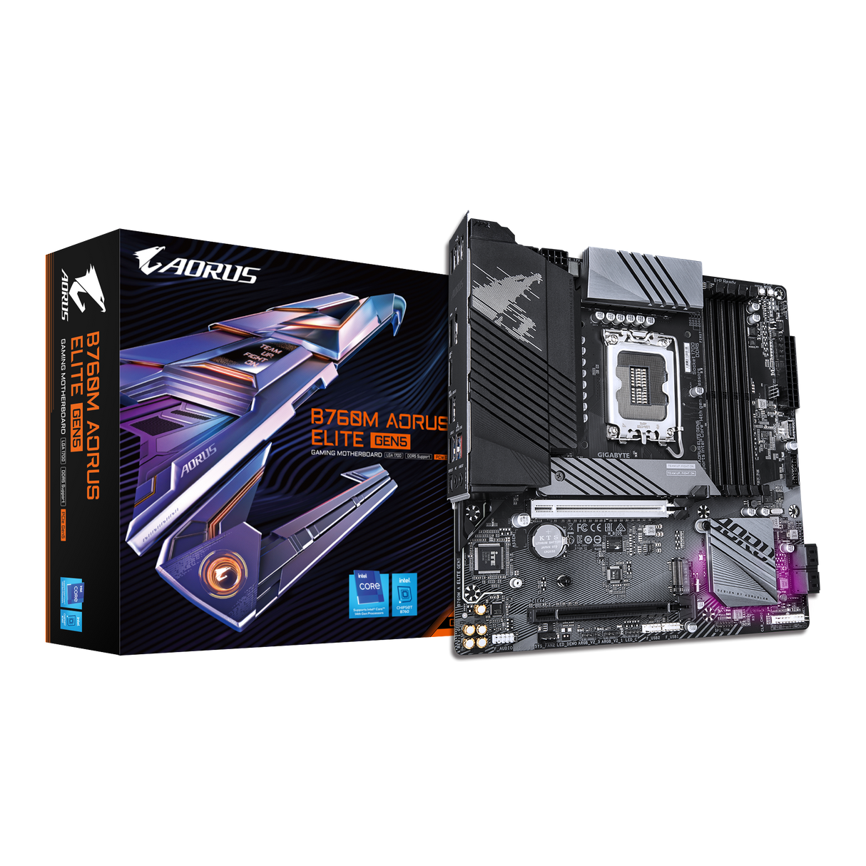 Gigabyte B760M Aorus Elite GEN5 DDR5 LGA1700 Support for the 14th, 13th, and 12th Generation PCIe 5.0 mATX