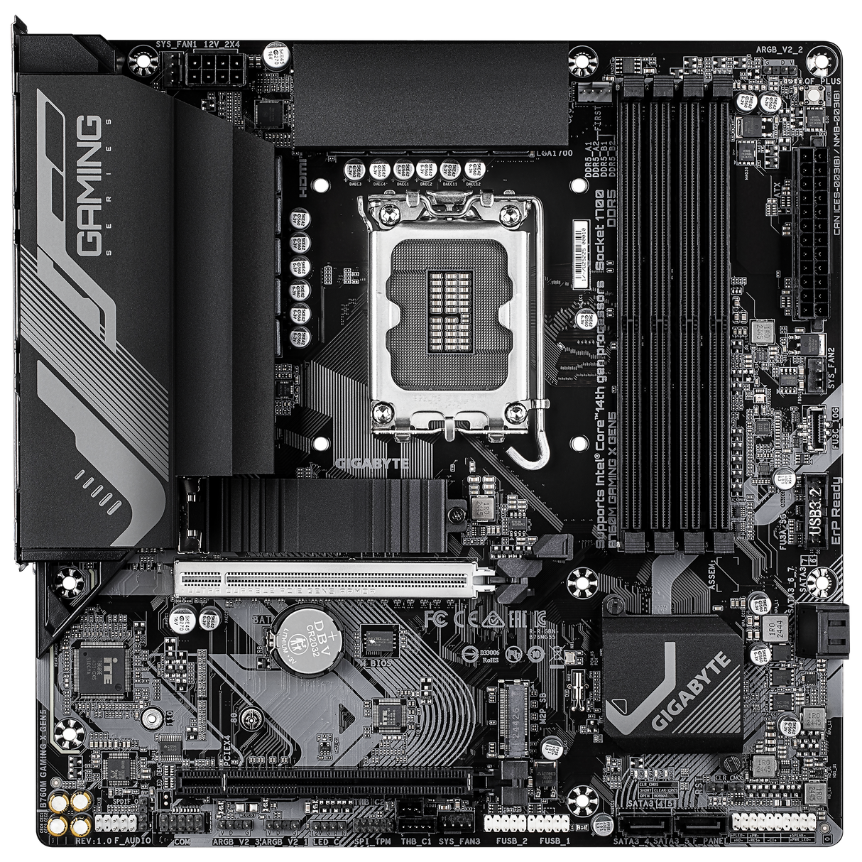 GIGABYTE B760M GAMING X GEN5 LGA 1700 PCIe 5.0 DDR5 mATX EZ-Latch Supports Intel Core 14th/ 13th/12 processors