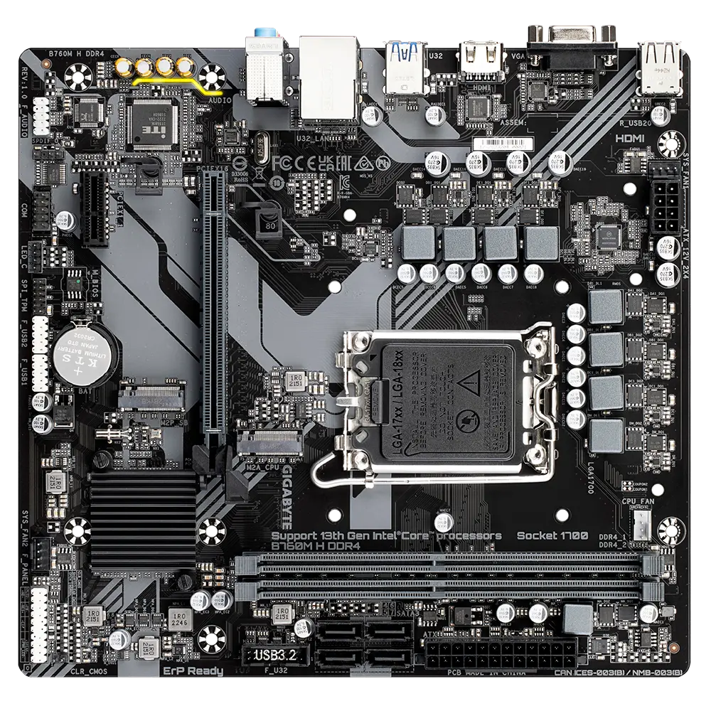 GIGABYTE B760M H DDR4 – Reliable Gaming Motherboard