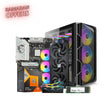 Computer hardware components including a motherboard, graphics card, and cooling fans with 'Ramadan Offers' text.