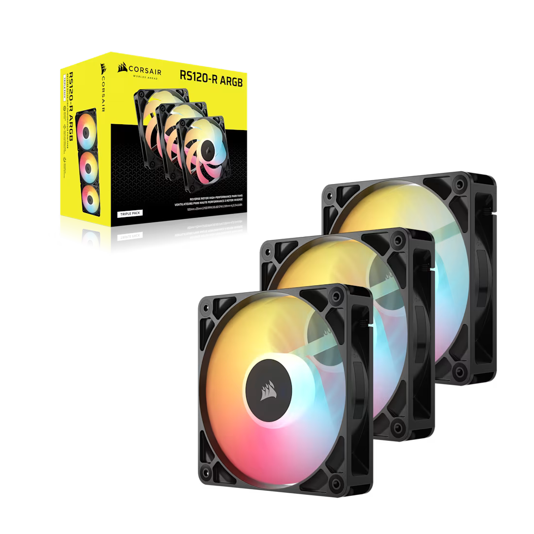 Corsair RS120-R ARGB 120mm PWM Reverse Fans Triple Pack
