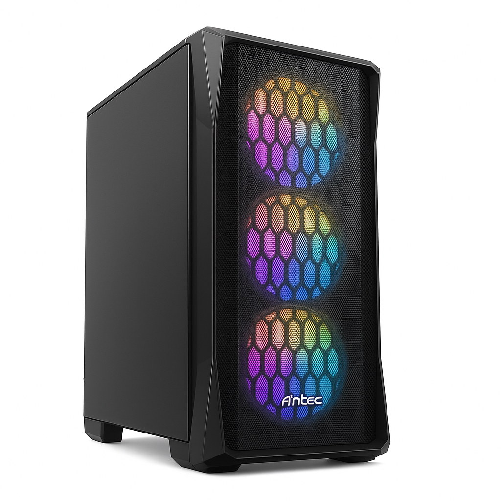 ANTEC NX360 Elite Mid-Tower 4 Fan + PSU Antec Atom V450 Gaming Case