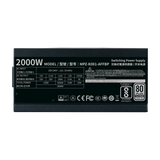 مروحة Cooler Master M2000 Platinum ATX كاملة الوحدات 230 فولت 2000 واط 80 Plus Platinum 135 مم FDB عالية الكفاءة