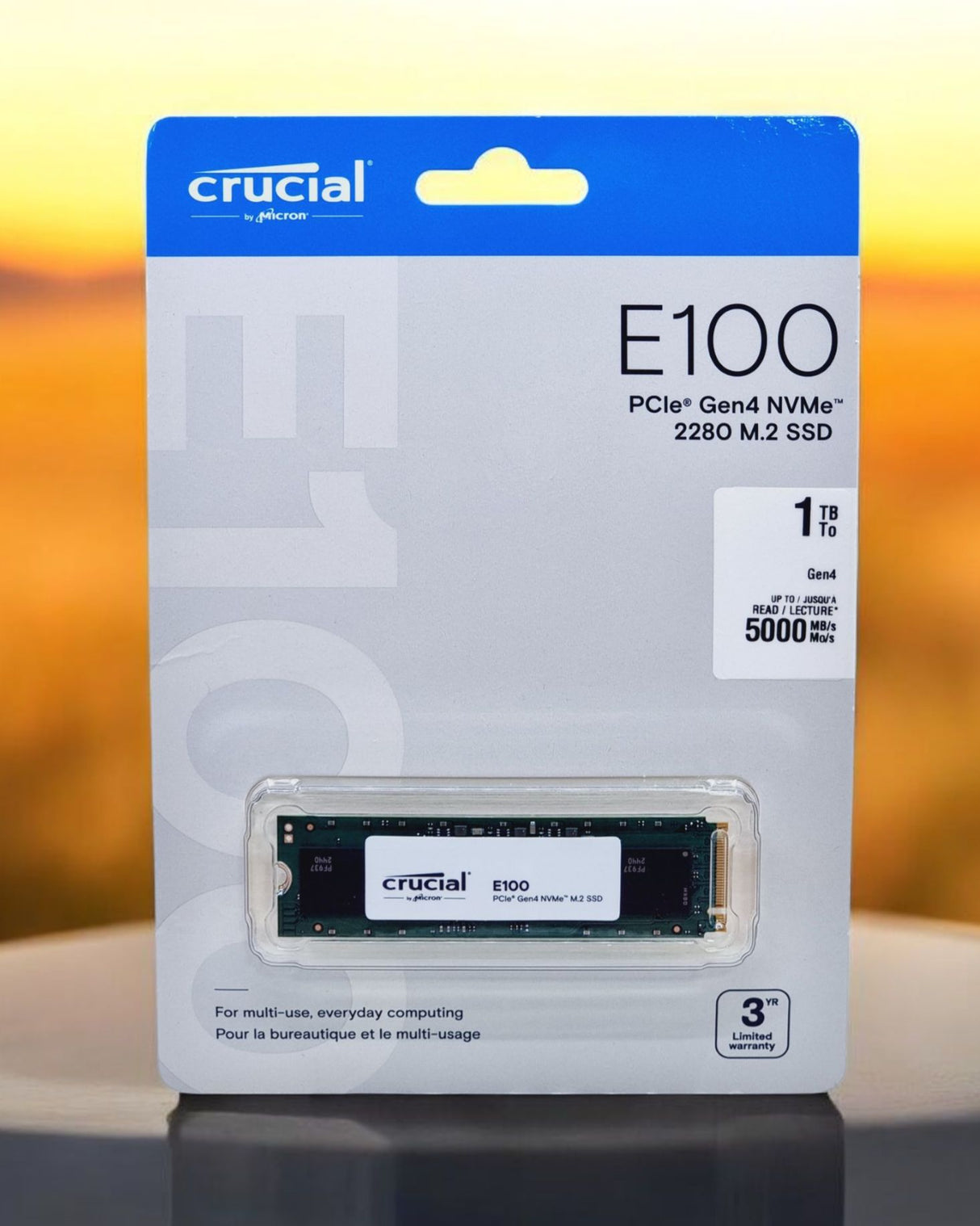 هارد SSD Crucial E100 Gen4 NVMe عالي السرعة (480GB / 1TB) بأداء فائق