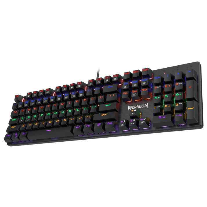 Redragon Valheim K608 Rainbow Mechanical Gaming Keyboard (Red/Blue/Black)