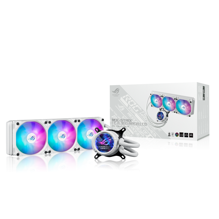 ASUS ROG Strix LC III 360 ARGB LCD White Edition – Supreme 360 mm All‑in‑One Liquid Cooler