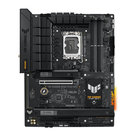 ASUS TUF GAMING B760-PLUS WIFI 12+1+1 Power Stages PCIe 5.0 DDR5 Support USB 3.2 Gen 2x2 Type-C 2.5 Gb Ethernet WiFi 6 and Two-Way AI Noise Cancelation for Enhanced Gaming