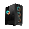 Computer case with RGB lighting on a white background