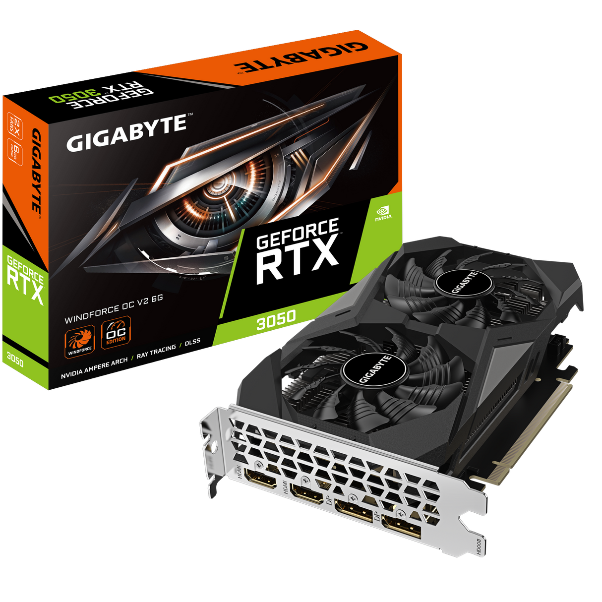 GIGABYTE GeForce RTX 3050 WINDFORCE OC V2 6GB 2X WINDFORCE Fans GDDR6
