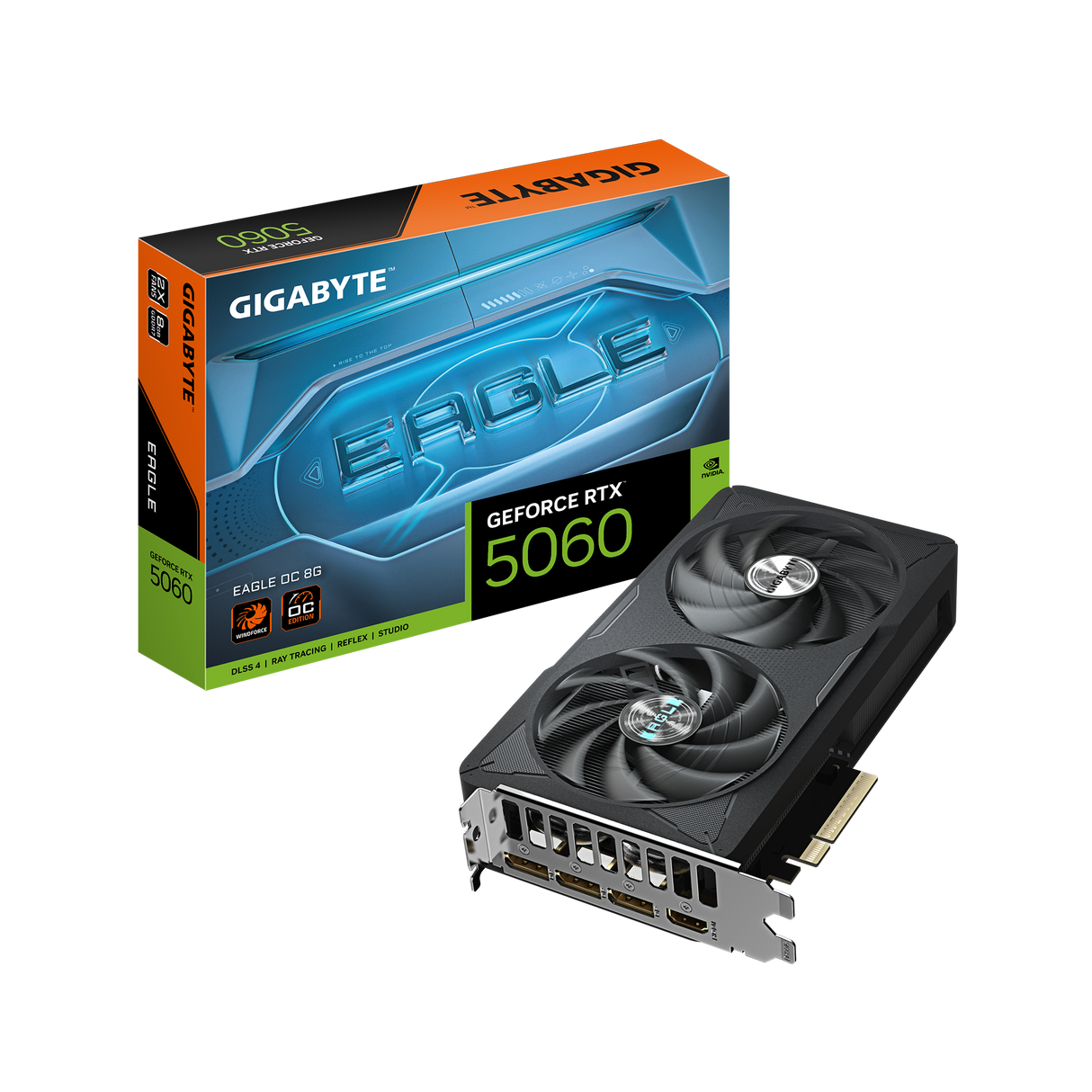 Gigabyte GeForce RTX 5060 EAGLE OC 8GB 128-bit GDDR7 PCIe 5.0 WINDFORCE Cooling System
