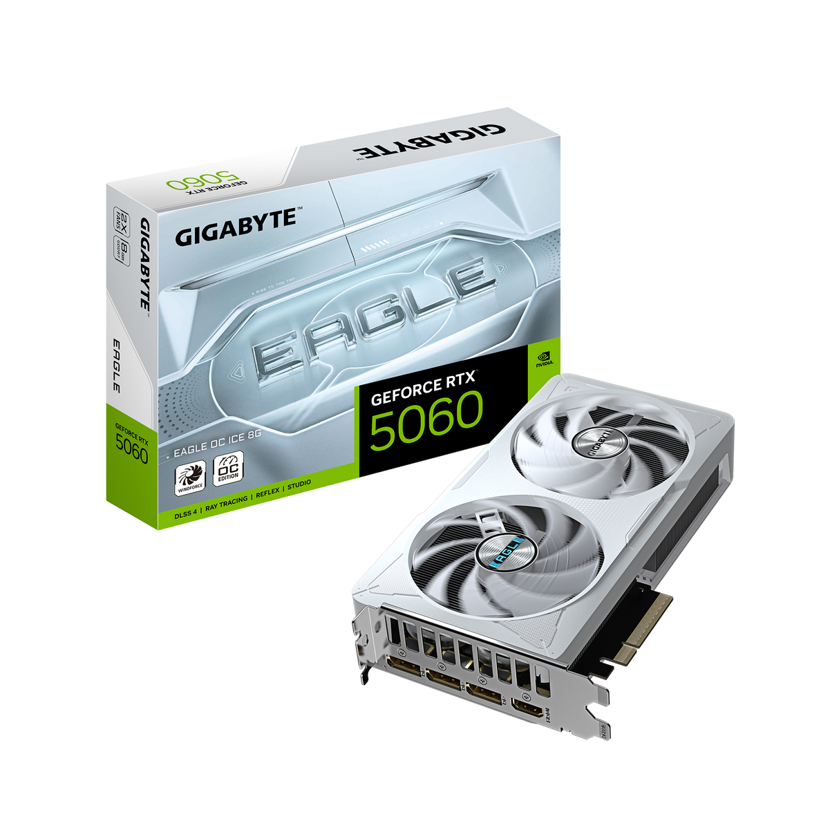 GIGABYTE RTX 5060 EAGLE ICE OC 8GB GDDR7 128-bit PCIe 5.0 WINDFORCE Cooling System