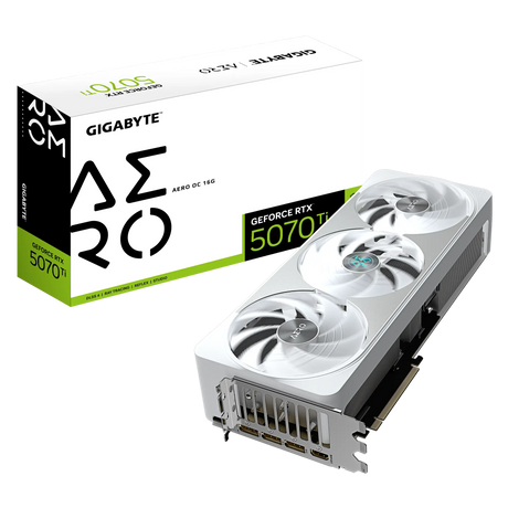 Gigabyte GeForce RTX 5070 Ti AERO OC 16G graphics card with WINDFORCE cooling and Hawk fans