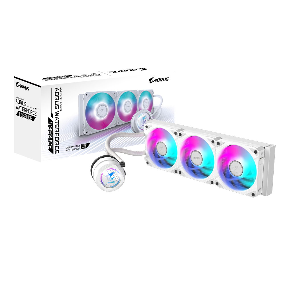 Gigabyte AORUS WATERFORCE II 360 ICE: Premium 360mm ARGB Liquid Cooler for Low-Noise Performance