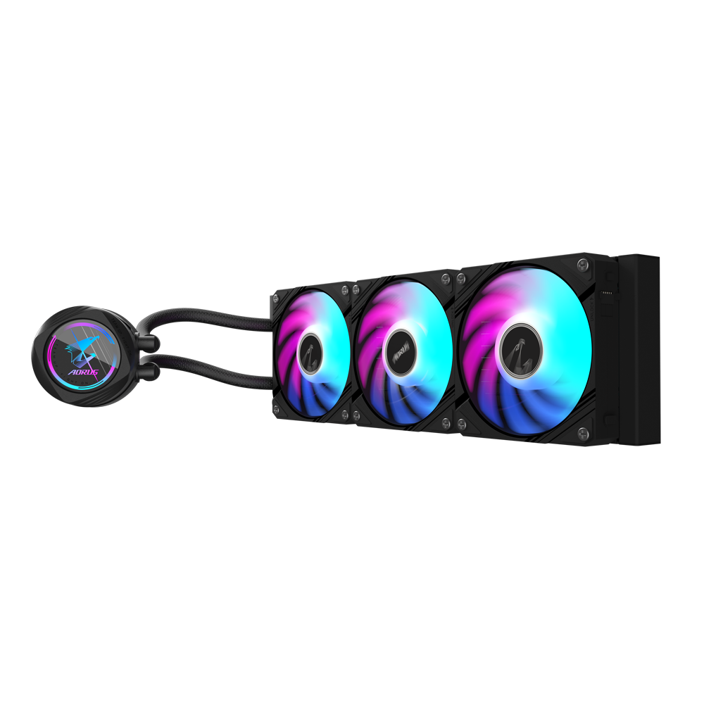 مبرد وحدة المعالجة المركزية السائل Gigabyte AORUS WATERFORCE II 360 بمراوح ARGB، متوافق مع Intel LGA1700 وAMD AM5