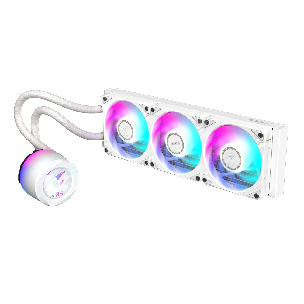 Gigabyte AORUS WATERFORCE X II 360 ICE  Liquid CPU Cooler, ARGB Fans, compatible with Intel LGA1700 and AMD AM5