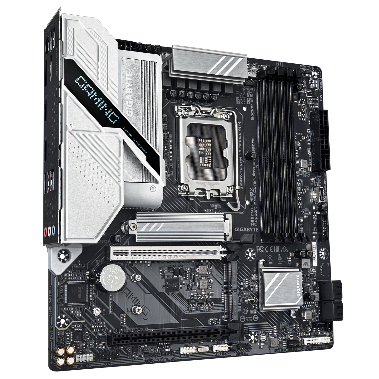 Gigabyte motherboard on a white background