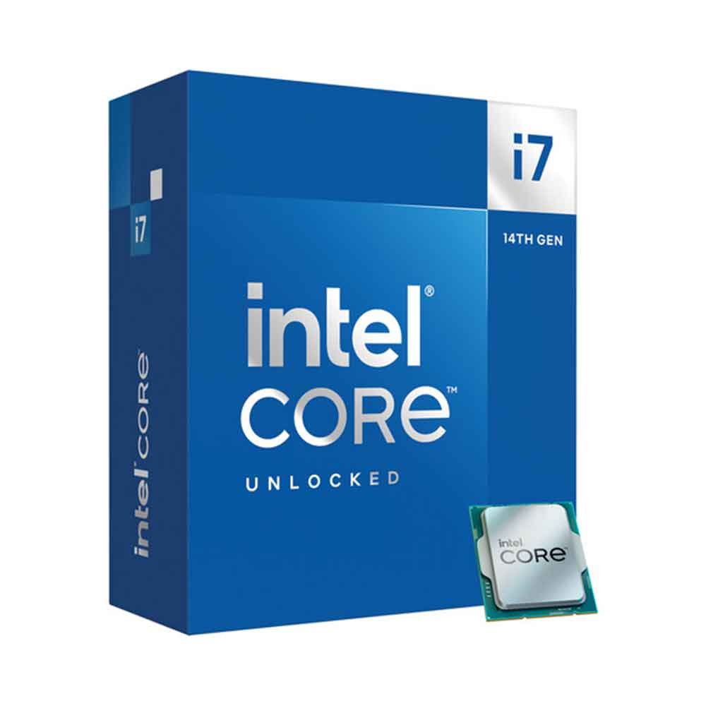 Intel® Core™ i7-14700KF: 20 Cores (8P+12E), 28 Threads, 5.6GHz Turbo, 33MB Cache, 125W, DDR5-5600, PCIe 5.0, LGA1700
