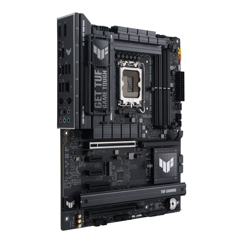ASUS TUF Gaming Z890-PLUS WiFi Socket Intel LGA 1851 Ultra Processors (Series 2) (ATX, PCIe 5.0, DDR5, DisplayPort, HDMI, Thunderbolt 4, 4X M.2, WiFi 7, Q-Release, Aura Sync)