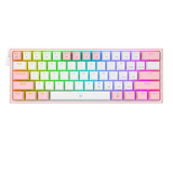 Redragon K617 Fizz White & Pink: Compact 60% RGB Hot-Swappable Gaming Keyboard