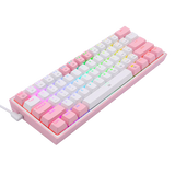 Redragon K617 Fizz White & Pink: Compact 60% RGB Hot-Swappable Gaming Keyboard