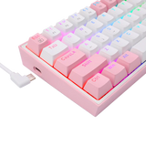 Redragon K617 Fizz White & Pink: Compact 60% RGB Hot-Swappable Gaming Keyboard