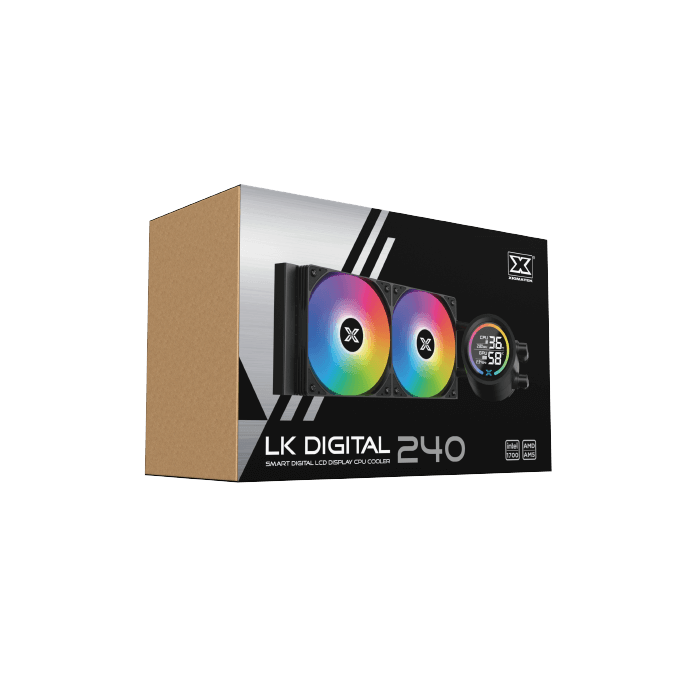 Xigmatek LK 240 Digital Argb Aio Digital Segment LCD Liquid Cpu Cooler Intel: LGA 18XX/1700/1200/115X AMD: AM5/AM4