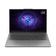Lenovo laptop with a futuristic design on the screen against a white background