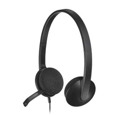 Logitech H340 USB Business Headset - Noise-Cancelling Microphone for Clear Calls