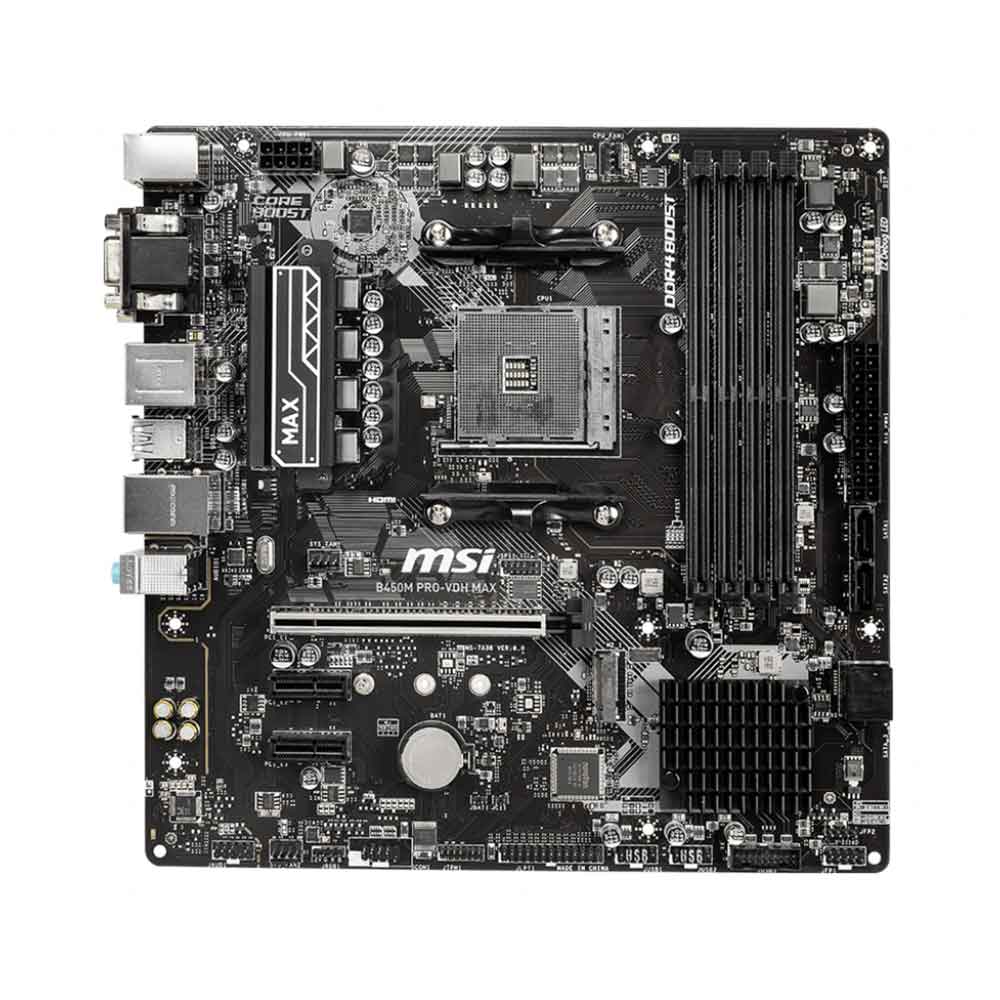 MSI B450M PRO-VDH Max AM4 M.2 USB 3 DDR4 D-Sub DVI HDMI micro-ATX Motherboard