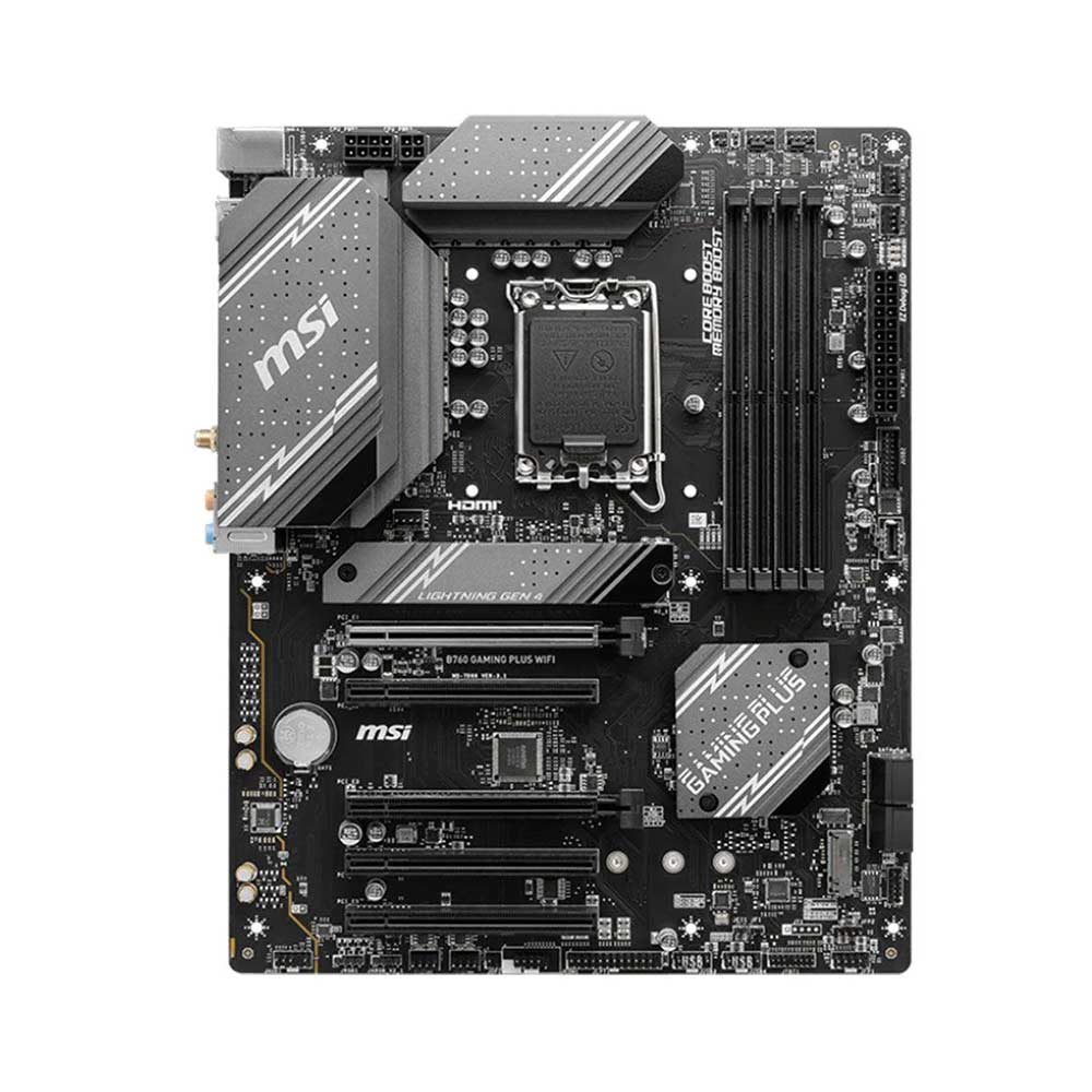 MSI B760 GAMING PLUS WIFI ATX Wi-Fi 6E LGA 1700 - Support Intel Core 14th 13th 12th Gen Processors - DDR5 Memory Boost 6800+MHz/OC 2 x PCIe 4.0 x16 2 x M.2 Gen4