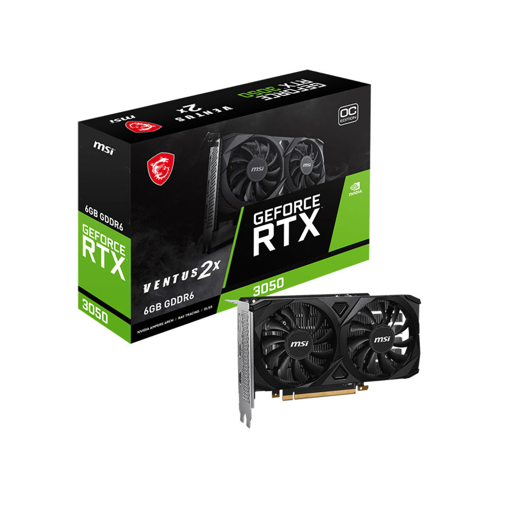 MSI GeForce RTX 3050 VENTUS 2X 6G Performance-Focused Graphics Card for Immersive 1080p Gaming