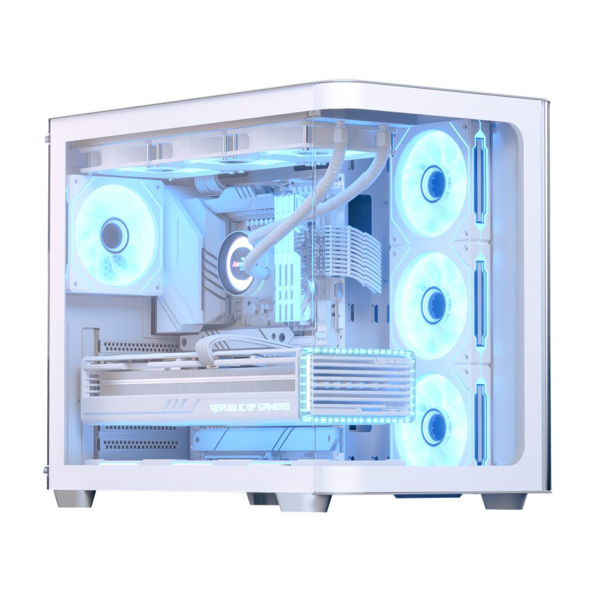 AeroCool P500C Mid-Tower PC Case (Black/White) with Aero 750W 80+ Bronze
