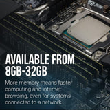 PNY 16GB DDR4 DRAM 3200MHz CL22 (Compatible with 2666MHz, 2400MHz or 2133MHz)