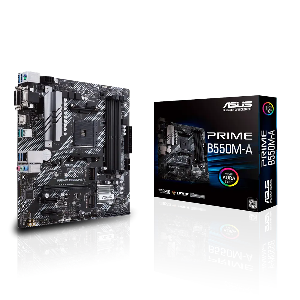 ASUS PRIME B550M-A Micro-ATX Motherboard – AMD B550, AM4