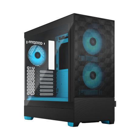 Fractal Pop Air RGB Black/Cyan/White TG – High-Airflow