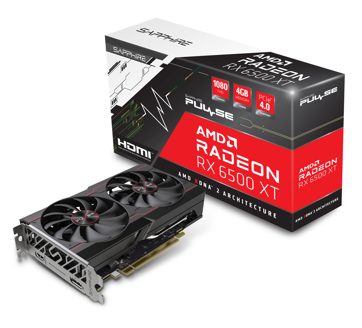 Sapphire Pulse AMD Radeon RX 6500 XT Gaming OC 8GB GDDR6 HDMI / DP