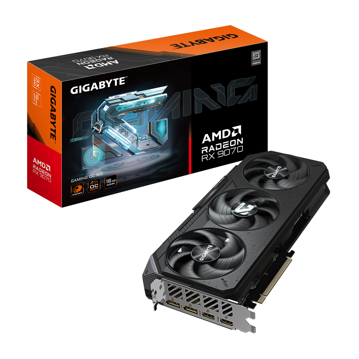 Gigabyte Radeon RX 9070 GAMING OC 16G Graphics Card - 16GB GDDR6 - 2x DisplayPort, 2 x HDMI