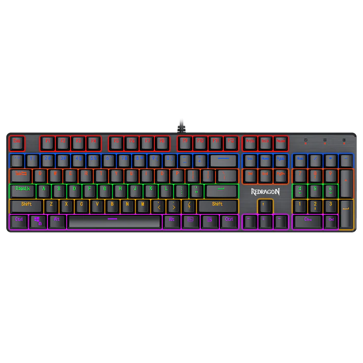 Redragon Valheim K608 Rainbow Mechanical Gaming Keyboard (Red/Blue/Black)