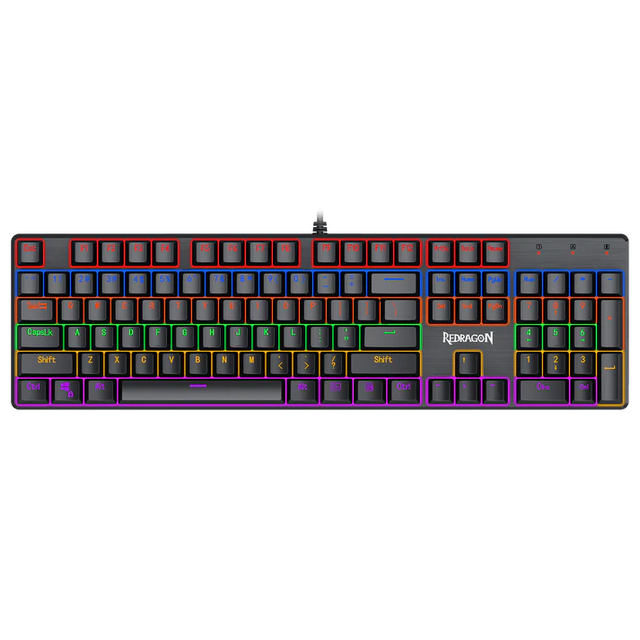 Redragon Valheim K608 Rainbow Mechanical Gaming Keyboard (Red/Blue/Black)