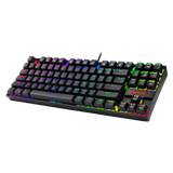 لوحة مفاتيح ألعاب ميكانيكية Redragon K552 KUMARA - مفتاح أزرق - إضاءة خلفية بألوان قوس قزح - 87 مفتاحًا بحجم TKL - مفاتيح عربية/إنجليزية || أسود