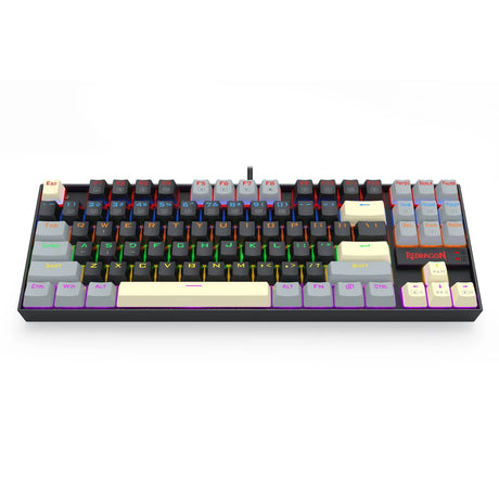 Redragon K552LGY-R KUMARA Wired Rainbow Mechanical Gaming Keyboard with High-precision machinery manufacture, Double injection keycaps