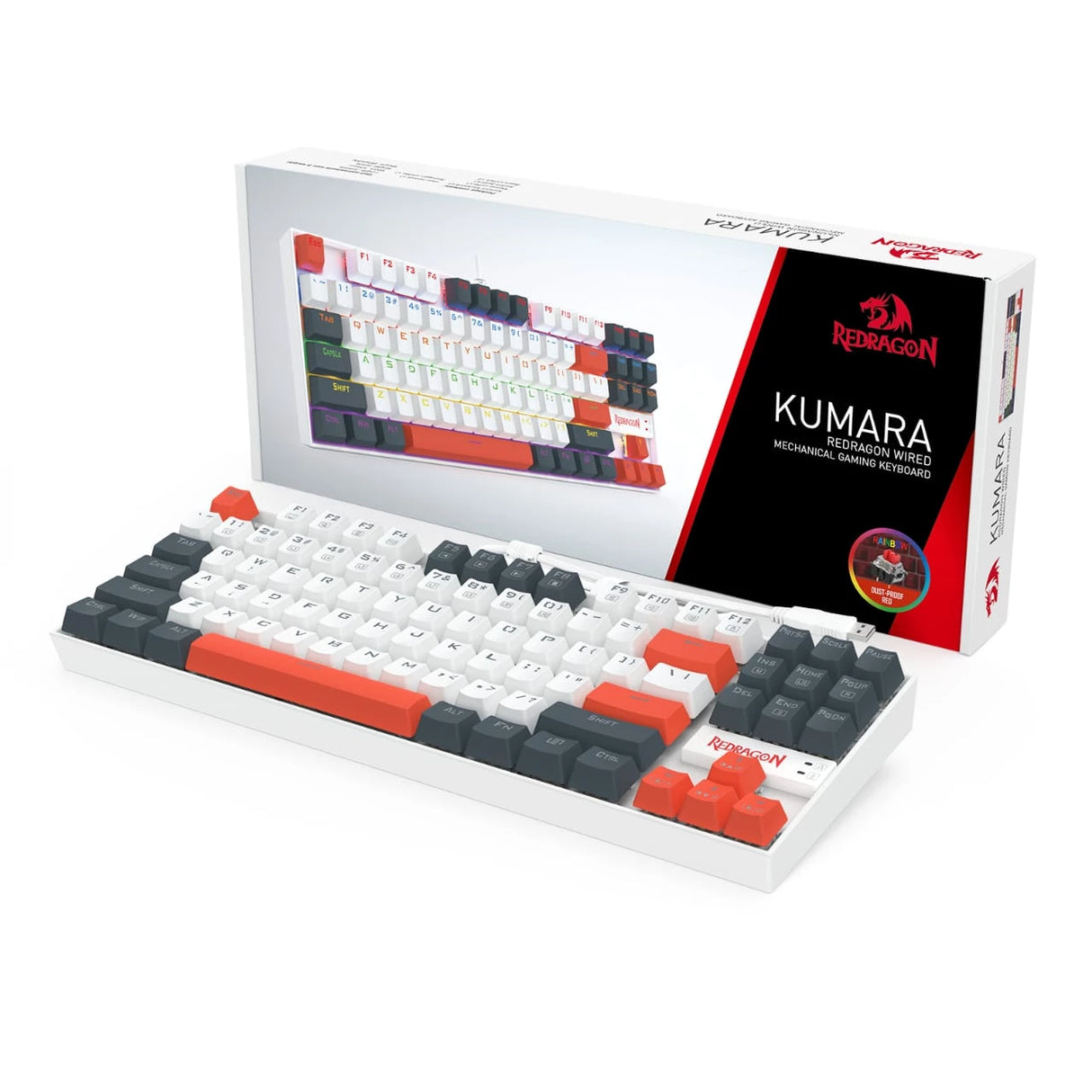 Redragon K552WLR-R KUMARA Mechanical Gaming Keyboard – Red Switches – Rainbow LED